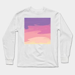 pastel desert sunset fluid art Long Sleeve T-Shirt